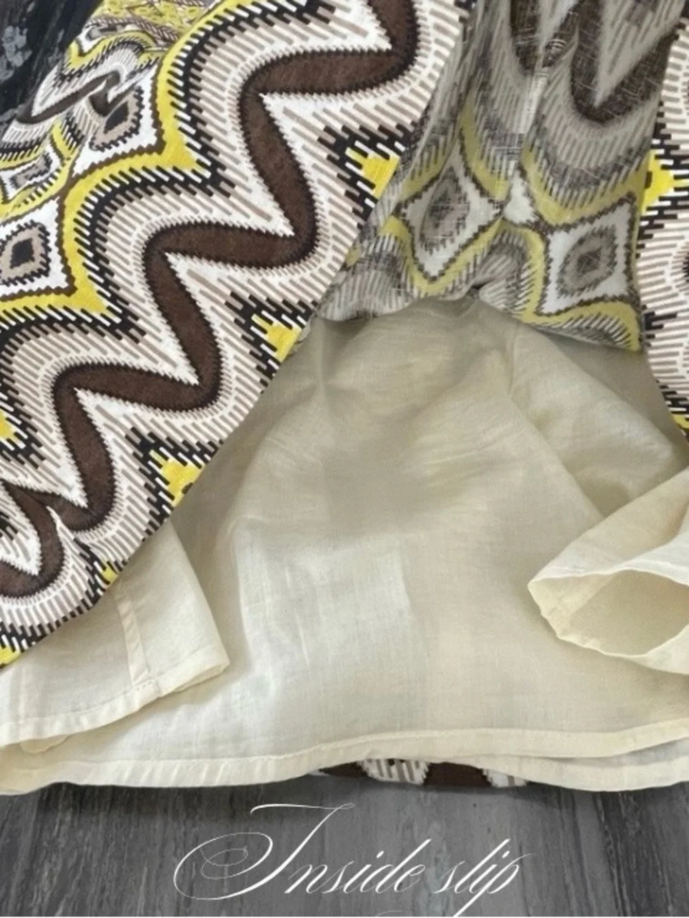TORY BURCH Brown and Yellow Ikat Skirt